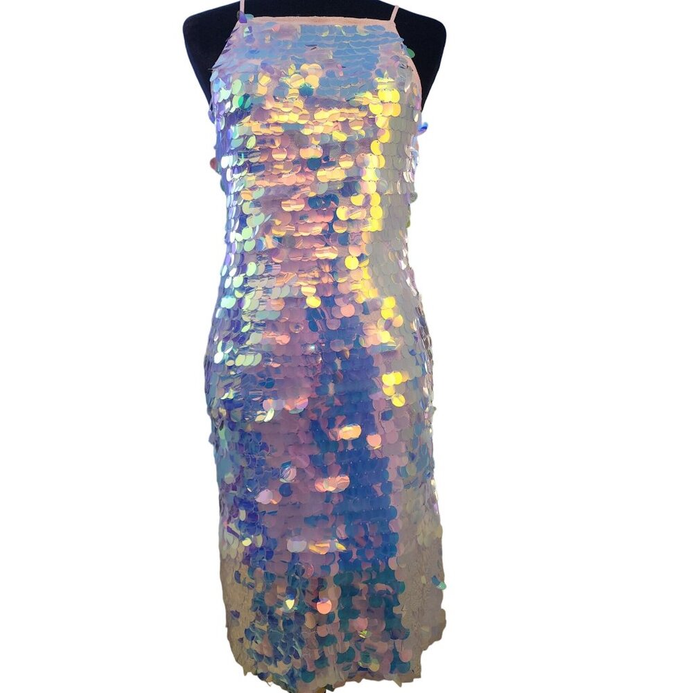 🦄Holiday Sequins Embellished Beaded Designer Cocktail Evening Party Prom Dress